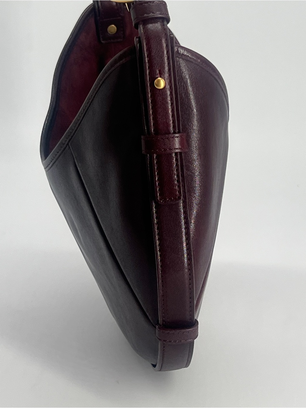 Saint Laurent Small Mombasa Burgundy Leather Top Handle Bag - Picture 4 of 9